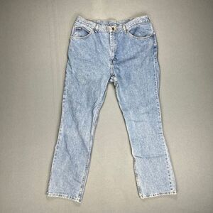 Lee Jeans Mens 40x32 Premium Select Regular Straight Leg Medium Wash Blue Cotton